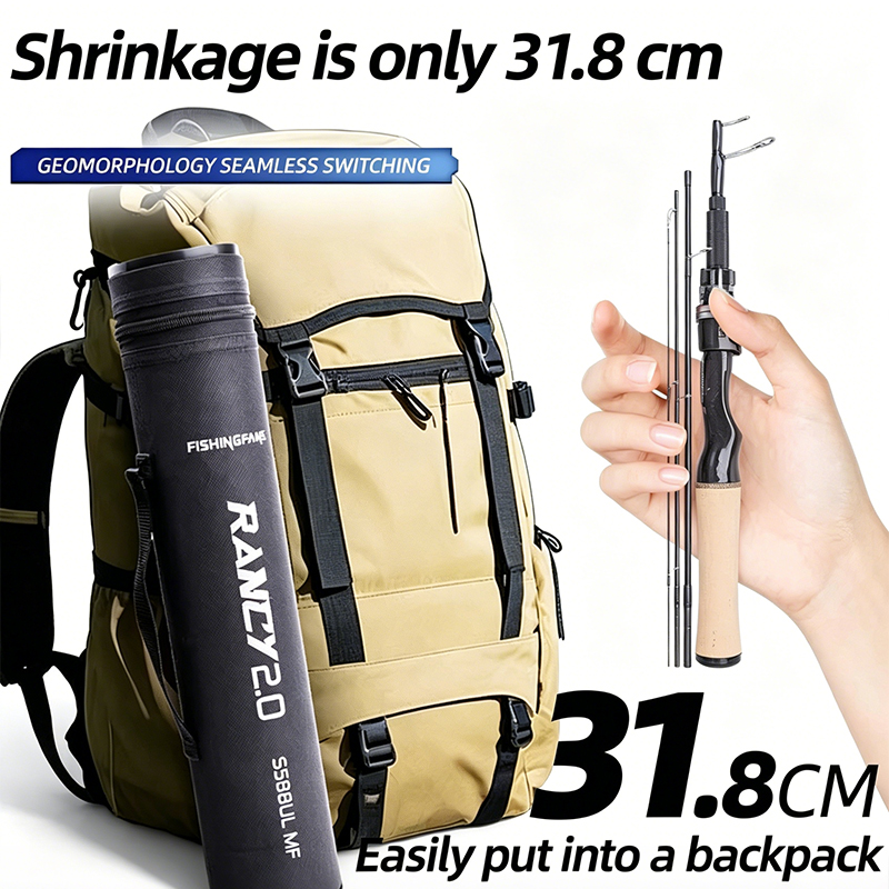 Fishing Rod Spinning - TRUVEX Portable Telescopic Position Adjust Size