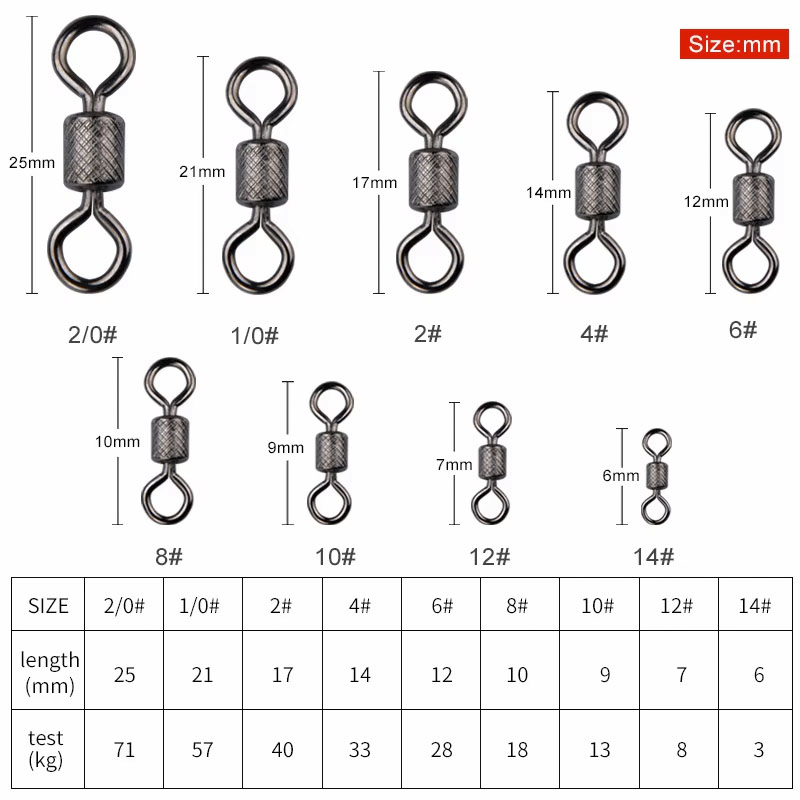100pcs/box Fishing Swivel 1#-1 - огляд і ціна Fishing Rod Case