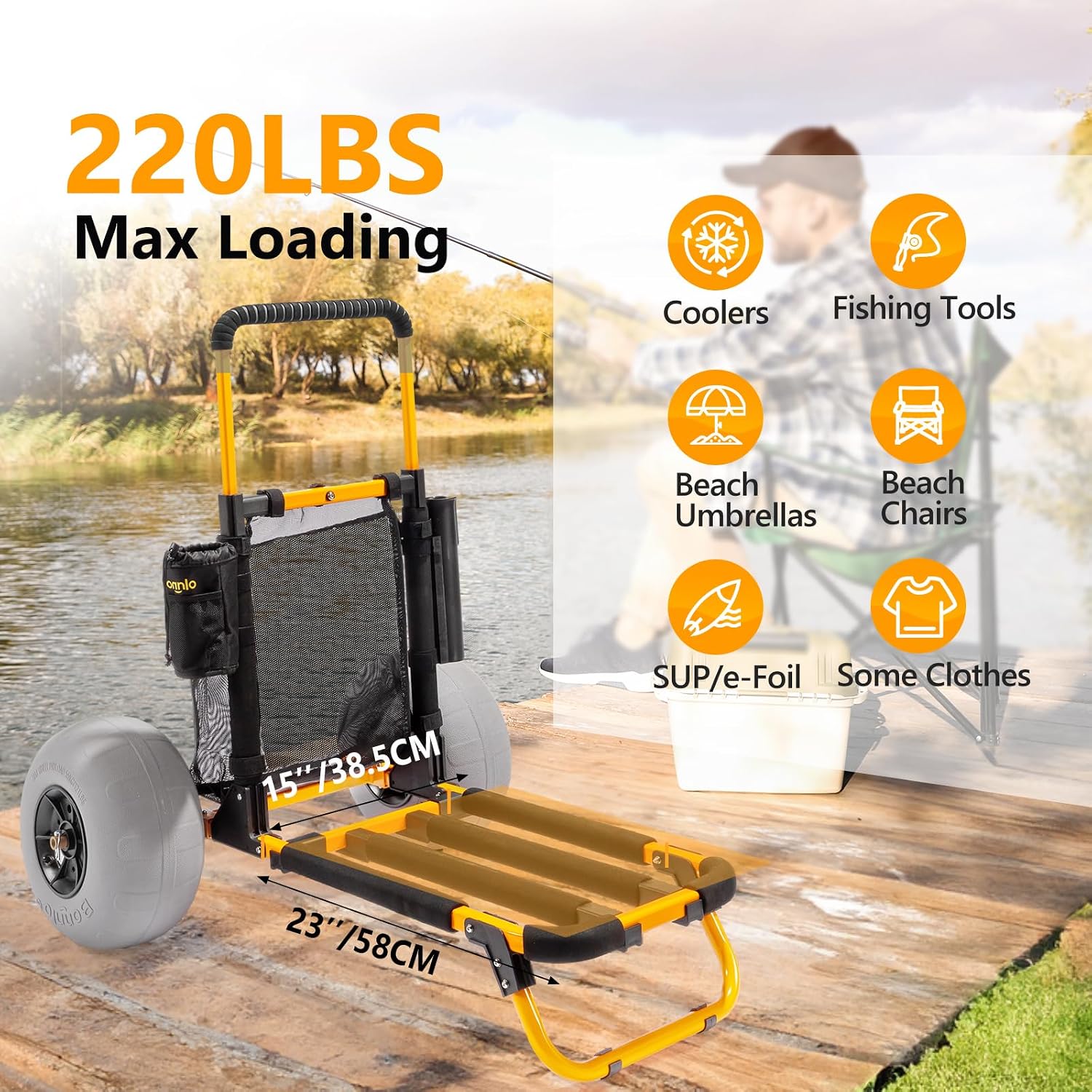 Bonnlo Beach Fishing Cart, Bea - огляд і ціна Fishing Rod Holder