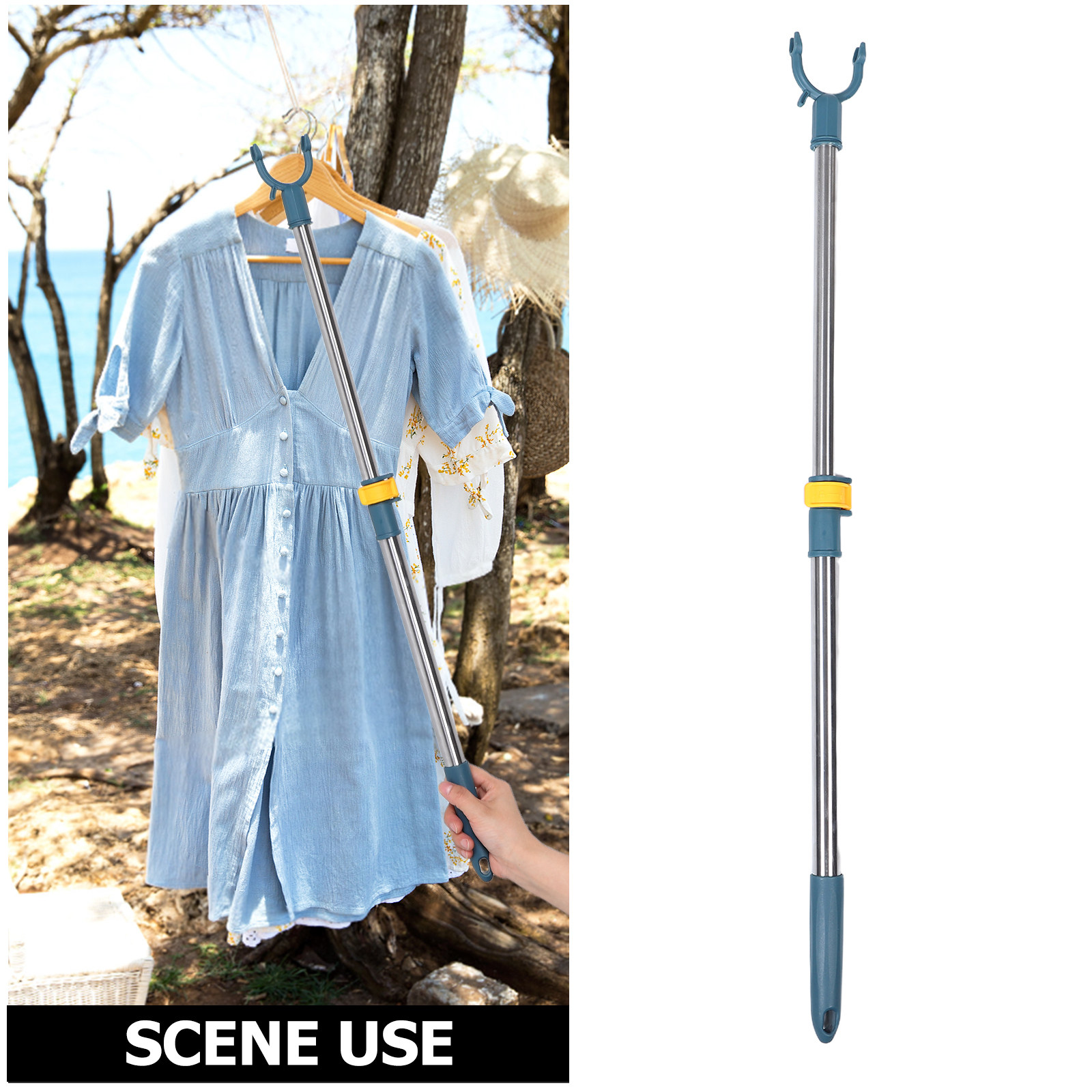Telescoping Stainless Steel Cl - огляд і ціна Fishing Rod Telescopic